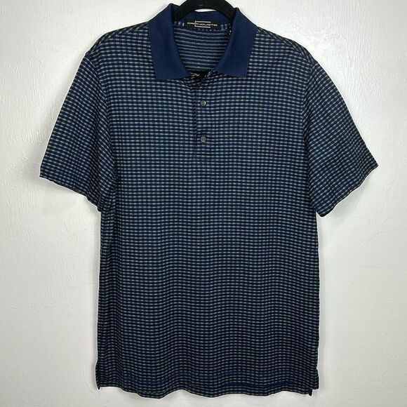 CARNOUSTIE Cotton Geo Pattern Short Sleeve Polo Shirt Size M - Picture 1 of 7